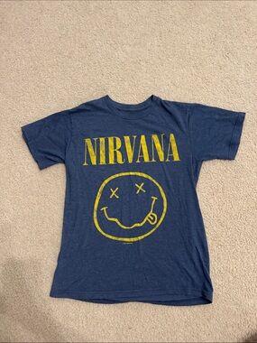 NIRVANA Navy Tee with Yellow Logo